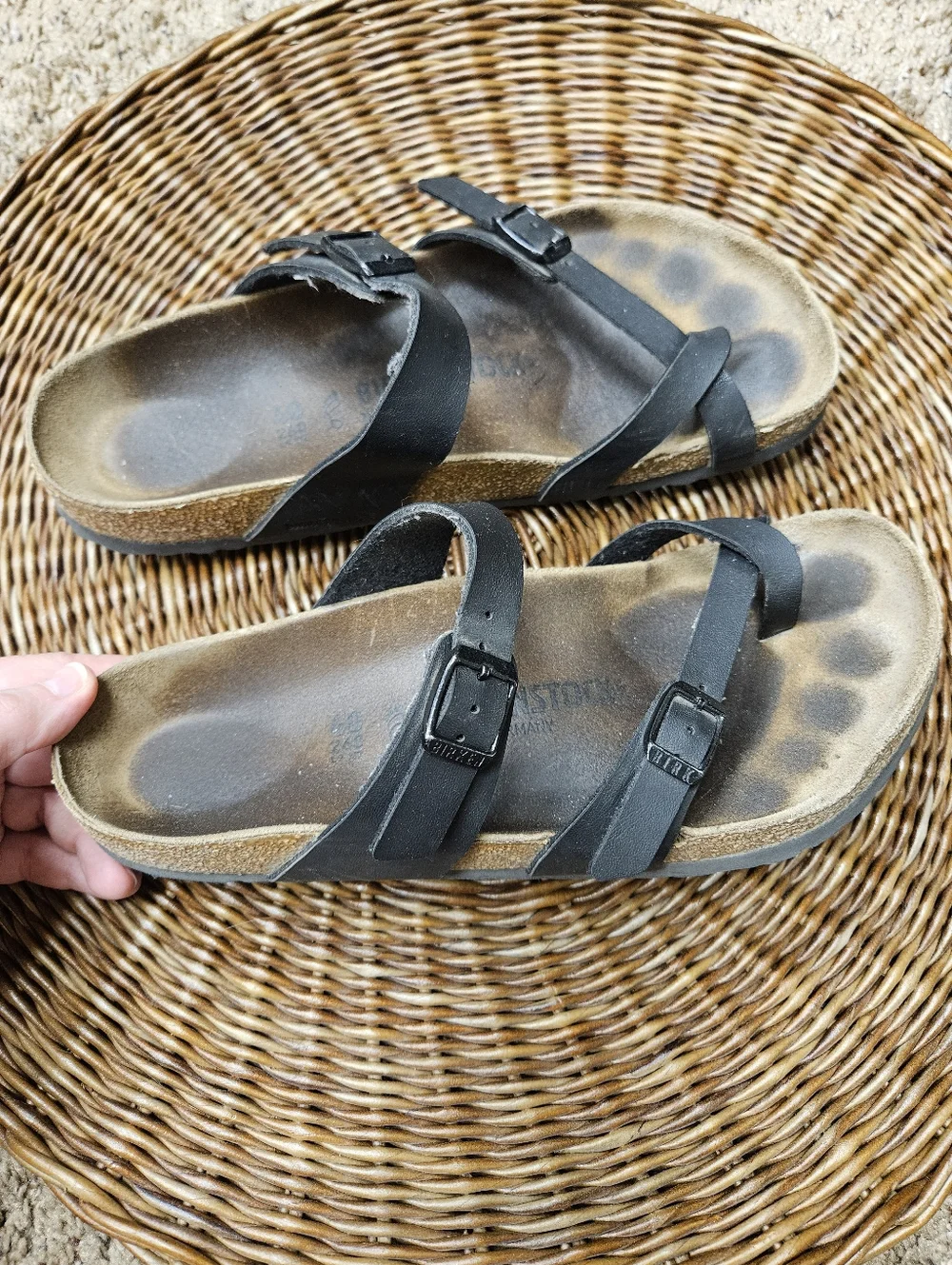 Birkenstock Miyari Leather Sandals Black Size 40 - Picture 8 of 9